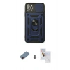 MARSİLYAN™- iPhone 11 Pro Max Kılıf Ahenk Klasik - Siyah Seramik Nano Ekran Koruyucu + Shine Kamera Lens Koruma Cam - PE
