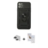 MARSİLYAN™- iPhone 11 Pro Max Kılıf Ahenk Klasik - Siyah Seramik Nano Ekran Koruyucu + Pers Alüminyum Kamera Lens - SH