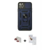 MARSİLYAN™- iPhone 11 Pro Max Kılıf Ahenk Klasik - Siyah Seramik Nano Ekran Koruyucu + Pers Alüminyum Kamera Lens - KI