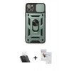 MARSİLYAN™- iPhone 11 Pro Max Kılıf Ahenk Klasik - Siyah Seramik Nano Ekran Koruyucu + Kamera Lens Koruma Cam - SF