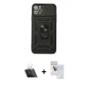 MARSİLYAN™- iPhone 11 Pro Max Kılıf Ahenk Klasik - Siyah Seramik Nano Ekran Koruyucu + Kamera Lens Koruma Cam - SF