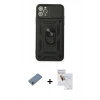 MARSİLYAN™- iPhone 11 Pro Max Kılıf Ahenk Klasik - Siyah Seramik Nano Ekran Koruyucu + Shine Kamera Lens Koruma Cam - SABE
