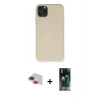 MARSİLYAN™- iPhone 11 Pro Max Kılıf Ahenk Serisi - Şeffaf 360 Full Body Arka Koruyucu + Pers Alüminyum Kamera Lens - KI