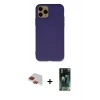 MARSİLYAN™- iPhone 11 Pro Max Kılıf Ahenk Serisi - Şeffaf 360 Full Body Arka Koruyucu + Pers Alüminyum Kamera Lens - KI