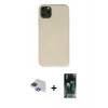 MARSİLYAN™- iPhone 11 Pro Max Kılıf Ahenk Serisi - Şeffaf 360 Full Body Arka Koruyucu + Pers Alüminyum Kamera Lens - LT