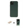 MARSİLYAN™- iPhone 11 Pro Max Kılıf Ahenk Serisi - Şeffaf 360 Full Body Arka Koruyucu + Renkli Kamera Lens Koruma Cam - MI