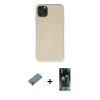 MARSİLYAN™- iPhone 11 Pro Max Kılıf Ahenk Serisi - Şeffaf 360 Full Body Arka Koruyucu + Metal Kamera Lens Koruma Cam - AKYL