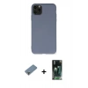 MARSİLYAN™- iPhone 11 Pro Max Kılıf Ahenk Serisi - Şeffaf 360 Full Body Arka Koruyucu + Metal Kamera Lens Koruma Cam - AKYL