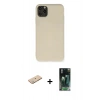 MARSİLYAN™- iPhone 11 Pro Max Kılıf Ahenk Serisi - Şeffaf 360 Full Body Arka Koruyucu + Renkli Kamera Lens Koruma Cam - YL