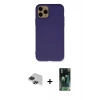 MARSİLYAN™- iPhone 11 Pro Max Kılıf Ahenk Serisi - Şeffaf 360 Full Body Arka Koruyucu + Pers Alüminyum Kamera Lens - SH