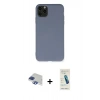 MARSİLYAN™- iPhone 11 Pro Max Kılıf Ahenk Serisi - Şeffaf Pasifik Cam Ekran Koruyucu + Pers Alüminyum Kamera Lens - LT