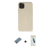 MARSİLYAN™- iPhone 11 Pro Max Kılıf Ahenk Serisi - Şeffaf Pasifik Cam Ekran Koruyucu + Metal Kamera Lens Koruma Cam - MR