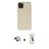 MARSİLYAN™- iPhone 11 Pro Max Kılıf Ahenk Serisi - Şeffaf Pasifik Cam Ekran Koruyucu + Pers Alüminyum Kamera Lens - SH
