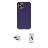 MARSİLYAN™- iPhone 11 Pro Max Kılıf Ahenk Serisi - Şeffaf Pasifik Cam Ekran Koruyucu + Pers Alüminyum Kamera Lens - SH