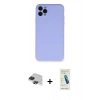 MARSİLYAN™- iPhone 11 Pro Max Kılıf Ahenk Serisi - Şeffaf Pasifik Cam Ekran Koruyucu + Pers Alüminyum Kamera Lens - SH