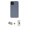 MARSİLYAN™- iPhone 11 Pro Max Kılıf Ahenk Serisi - Şeffaf Pasifik Cam Ekran Koruyucu + Rainbow Kamera Lens Koruma Cam - GD