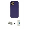 MARSİLYAN™- iPhone 11 Pro Max Kılıf Ahenk Serisi - Şeffaf Pasifik Cam Ekran Koruyucu + Rainbow Kamera Lens Koruma Cam - YL