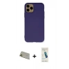 MARSİLYAN™- iPhone 11 Pro Max Kılıf Ahenk Serisi - Şeffaf Pasifik Cam Ekran Koruyucu + Rainbow Kamera Lens Koruma Cam - GD