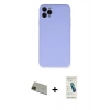 MARSİLYAN™- iPhone 11 Pro Max Kılıf Ahenk Serisi - Şeffaf Pasifik Cam Ekran Koruyucu + Rainbow Kamera Lens Koruma Cam - YL