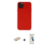 MARSİLYAN™- iPhone 11 Pro Max Kılıf Ahenk Serisi - Şeffaf Pasifik Cam Ekran Koruyucu + Renkli Kamera Lens Koruma Cam - SI
