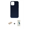 MARSİLYAN™- iPhone 11 Pro Max Kılıf Ahenk Serisi - Şeffaf Pasifik Cam Ekran Koruyucu + Renkli Kamera Lens Koruma Cam - YL