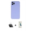 MARSİLYAN™- iPhone 11 Pro Max Kılıf Ahenk Serisi - Şeffaf Pasifik Cam Ekran Koruyucu + Şeffaf Kamera Lens Koruma Cam
