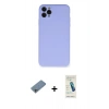 MARSİLYAN™- iPhone 11 Pro Max Kılıf Ahenk Serisi - Şeffaf Pasifik Cam Ekran Koruyucu + Shine Kamera Lens Koruma Cam - SABE