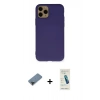 MARSİLYAN™- iPhone 11 Pro Max Kılıf Ahenk Serisi - Şeffaf Pasifik Cam Ekran Koruyucu + Metal Kamera Lens Koruma Cam - SH