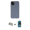 MARSİLYAN™- iPhone 11 Pro Max Kılıf Ahenk Serisi - Siyah 18D Cam Ekran Koruyucu + Rainbow Kamera Lens Koruma Cam - GD
