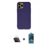 MARSİLYAN™- iPhone 11 Pro Max Kılıf Ahenk Serisi - Siyah 18D Cam Ekran Koruyucu + Kamera Lens Koruma Cam - SF