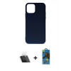 MARSİLYAN™- iPhone 11 Pro Max Kılıf Ahenk Serisi - Siyah 18D Cam Ekran Koruyucu + Kamera Lens Koruma Cam - SF