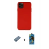 MARSİLYAN™- iPhone 11 Pro Max Kılıf Ahenk Serisi - Siyah 18D Cam Ekran Koruyucu + Shine Kamera Lens Koruma Cam - MI