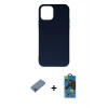 MARSİLYAN™- iPhone 11 Pro Max Kılıf Ahenk Serisi - Siyah 18D Cam Ekran Koruyucu + Shine Kamera Lens Koruma Cam - MI