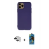 MARSİLYAN™- iPhone 11 Pro Max Kılıf Ahenk Serisi - Siyah 18D Cam Ekran Koruyucu + Pers Alüminyum Kamera Lens - SH