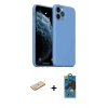 MARSİLYAN™- iPhone 11 Pro Max Kılıf Ahenk Serisi - Siyah 18D Cam Ekran Koruyucu + Renkli Kamera Lens Koruma Cam - SI