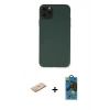 MARSİLYAN™- iPhone 11 Pro Max Kılıf Ahenk Serisi - Siyah 18D Cam Ekran Koruyucu + Renkli Kamera Lens Koruma Cam - SI