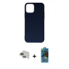 MARSİLYAN™- iPhone 11 Pro Max Kılıf Ahenk Serisi - Siyah 18D Cam Ekran Koruyucu + Pers Alüminyum Kamera Lens - YL
