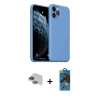 MARSİLYAN™- iPhone 11 Pro Max Kılıf Ahenk Serisi - Siyah 18D Cam Ekran Koruyucu + Pers Alüminyum Kamera Lens - YL