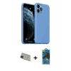 MARSİLYAN™- iPhone 11 Pro Max Kılıf Ahenk Serisi - Siyah 18D Cam Ekran Koruyucu + Yeşil Rainbow Kamera Lens Koruma Cam