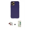MARSİLYAN™- iPhone 11 Pro Max Kılıf Ahenk Serisi - Siyah 20D Premium Cam Ekran Koruyucu + Kırmızı Pers Alüminyum Kamera Lens