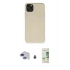 MARSİLYAN™- iPhone 11 Pro Max Kılıf Ahenk Serisi - Siyah 20D Premium Cam Ekran Koruyucu + Lacivert Pers Alüminyum Kamera Lens