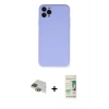 MARSİLYAN™- iPhone 11 Pro Max Kılıf Ahenk Serisi - Siyah 20D Premium Cam Ekran Koruyucu + Pers Alüminyum Kamera Lens - YL