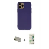 MARSİLYAN™- iPhone 11 Pro Max Kılıf Ahenk Serisi - Siyah 20D Premium Cam Ekran Koruyucu + Rainbow Kamera Lens Koruma Cam - GD