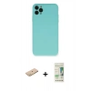 MARSİLYAN™- iPhone 11 Pro Max Kılıf Ahenk Serisi - Siyah 20D Premium Cam Ekran Koruyucu + Renkli Kamera Lens Koruma Cam - SI