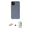MARSİLYAN™- iPhone 11 Pro Max Kılıf Ahenk Serisi - Siyah 20D Premium Cam Ekran Koruyucu + Renkli Kamera Lens Koruma Cam - SI
