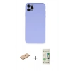 MARSİLYAN™- iPhone 11 Pro Max Kılıf Ahenk Serisi - Siyah 20D Premium Cam Ekran Koruyucu + Renkli Kamera Lens Koruma Cam - TU