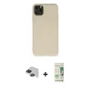 MARSİLYAN™- iPhone 11 Pro Max Kılıf Ahenk Serisi - Siyah 20D Premium Cam Ekran Koruyucu + Pers Alüminyum Kamera Lens - SH