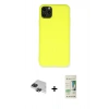 MARSİLYAN™- iPhone 11 Pro Max Kılıf Ahenk Serisi - Siyah 20D Premium Cam Ekran Koruyucu + Pers Alüminyum Kamera Lens - SH