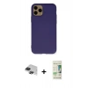 MARSİLYAN™- iPhone 11 Pro Max Kılıf Ahenk Serisi - Siyah 20D Premium Cam Ekran Koruyucu + Pers Alüminyum Kamera Lens - SH