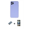 MARSİLYAN™- iPhone 11 Pro Max Kılıf Ahenk Serisi - Siyah 34D Hayalet Izgaralı Cam + Metal Kamera Lens Koruma Cam - AKYL